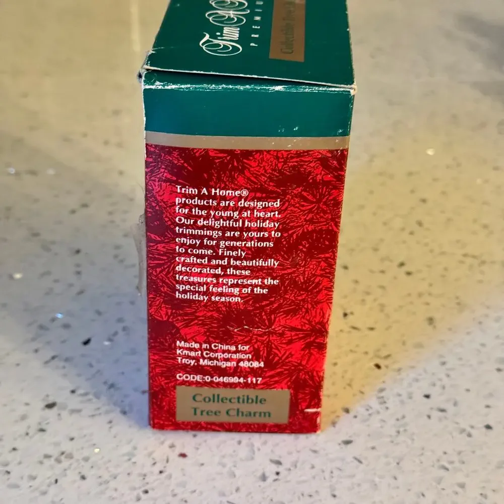 1990's Vintage Mouse In A Toy Chest Ornament Christmas Collectible with Box